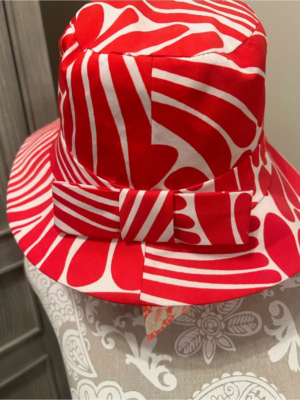 kate spade Red Zebra-Print Bucket Hat for Women